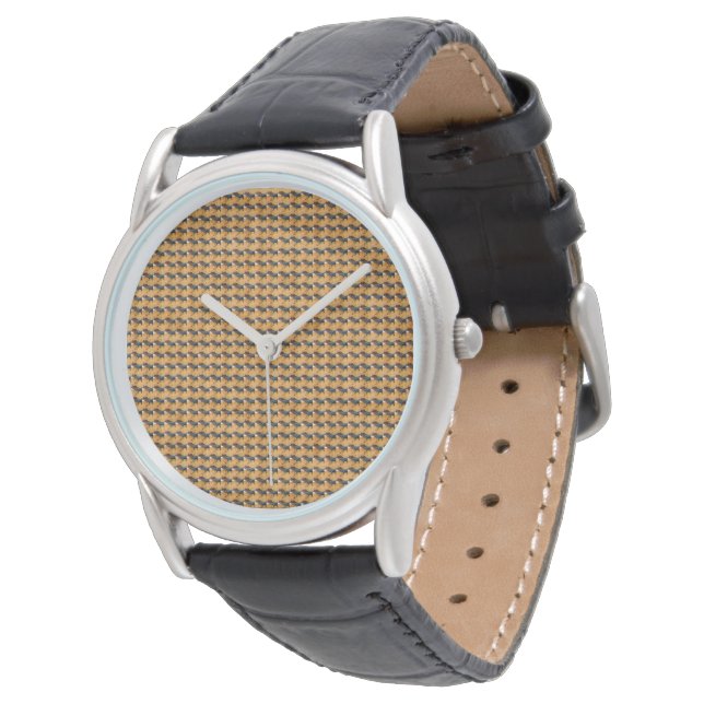 Golden Desert Weave Abstract Pattern Design 1308 Watch (Angled)