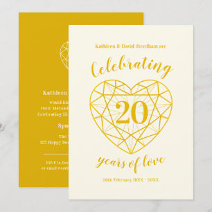 Golden diamond Anniversary 20 years invites