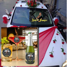 Golden Diamond Modern Elegant Customised Wedding  Classic Round Sticker