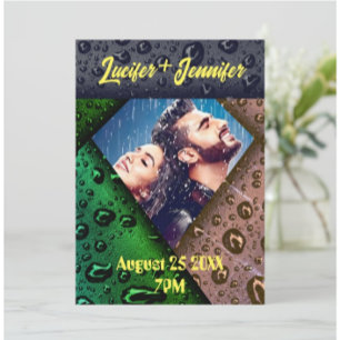 Golden Diamond Modern Elegant Customised Wedding Invitation