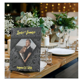 Golden Diamond Modern Elegant Customised Wedding  Pedestal Sign