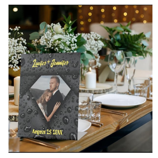 Golden Diamond Modern Elegant Customised Wedding  Pedestal Sign (Creator Uploaded)