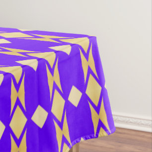 Golden Diamonds Elegant Royal Blue Gold Tablecloth