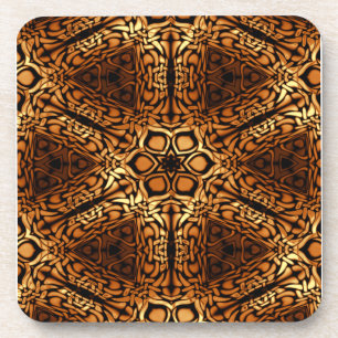 Golden Diamonds in Pattern Coaster
