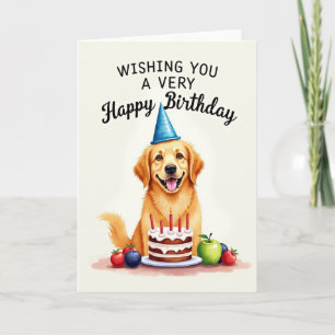 Golden Dog Birthday Party Card