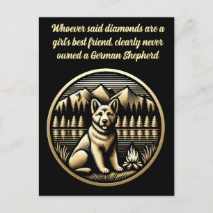 Golden Dog by the Campfire Postcard