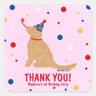 Golden Dog Custom Birthday Bubbles Sticker