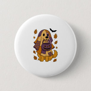 Golden Dog Ghost Halloween 6 Cm Round Badge
