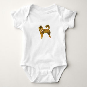 Golden Dog Husky Baby Jersey Bodysuit, White Bodysuit