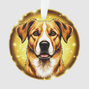 🐶 Golden Dog Portrait Luxury Ornament Aesthetic