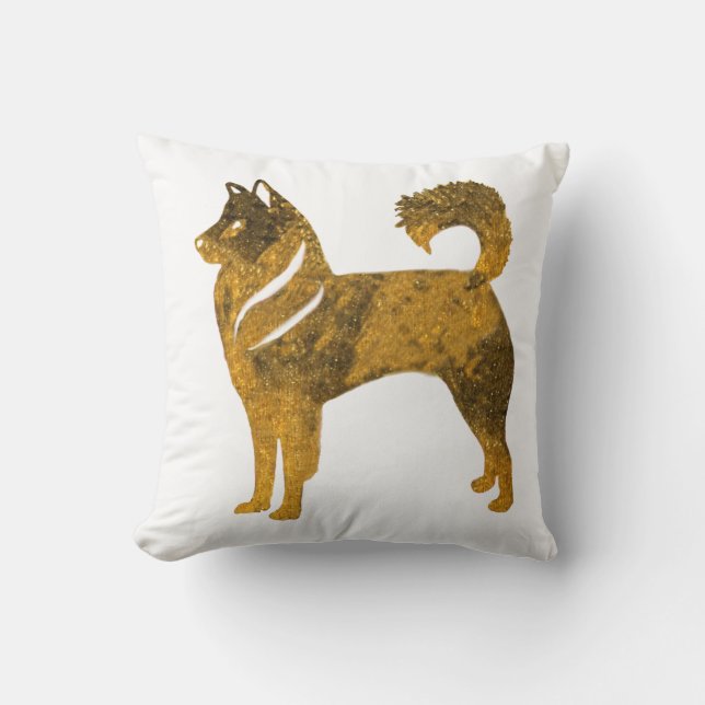Golden dog Throw Cushion husky (Front)