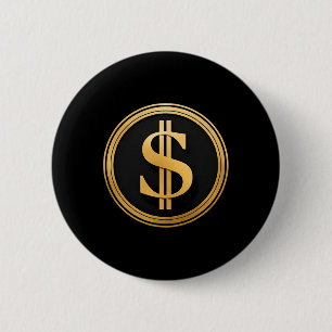 Golden Dollar Sign D.o.g.e. 4th Of July 1776 2025  6 Cm Round Badge