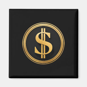Golden Dollar Sign D.o.g.e. 4th Of July 1776 2025  Magnet