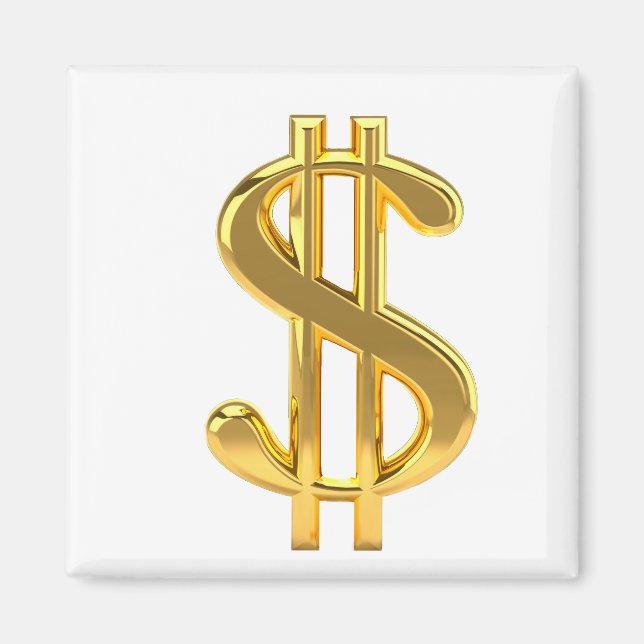 Golden Dollar Sign Magnet (Front)