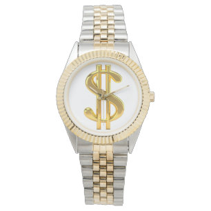 Golden Dollar Sign Men's Watch