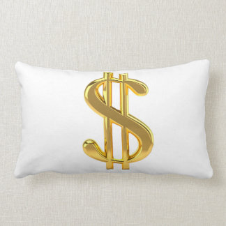 Golden Dollar Sign Pillow