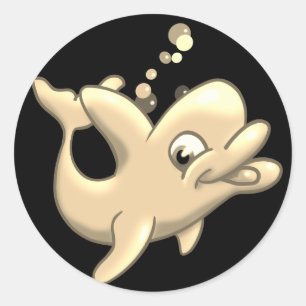 Golden Dolphin Classic Round Sticker