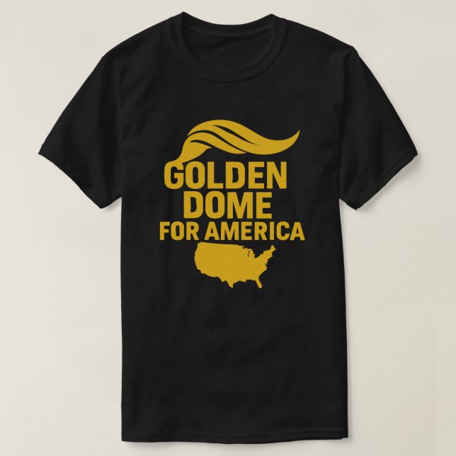 Golden Dome For America: Hair Shield USA" Satirica T-Shirt (Design Front)