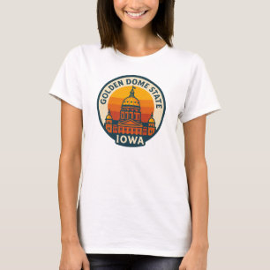 Golden Dome State Iowa   Vintage Capitol Dome T-Shirt
