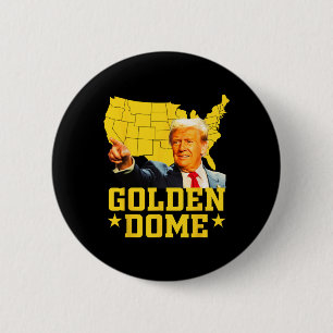 Golden Dome Trump Great American Map Patriotic 4th 6 Cm Round Badge
