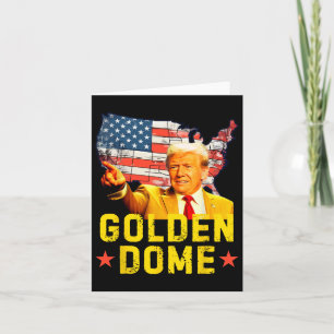 Golden Dome Trump Great American Map Patriotic 4th Card