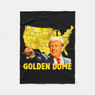 Golden Dome Trump Great American Map Patriotic 4th Fleece Blanket