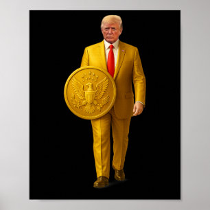 Golden Dome Trump Great American Map Patriotic 4th Poster