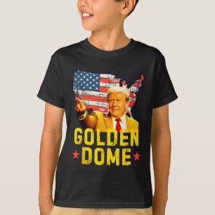 Golden Dome Trump Great American Map Patriotic 4th T-Shirt