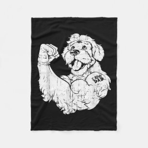 Golden Doodle Biceps Tattoo Dog Breed - Pet I Love Fleece Blanket