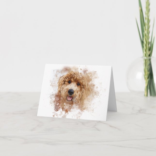 Golden Doodle Blank Note Card (Front)