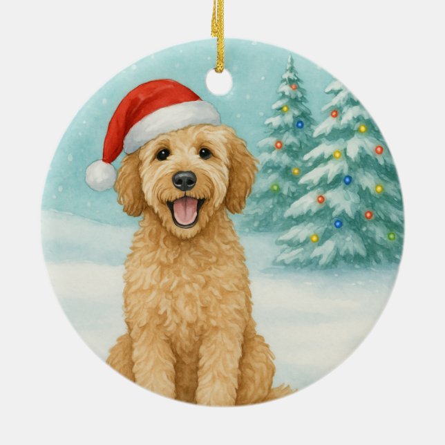 Golden Doodle Ceramic Tree Decoration (Back)