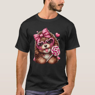 Golden Doodle Coquette Doodle Mum Pink Dog Coquett T-Shirt