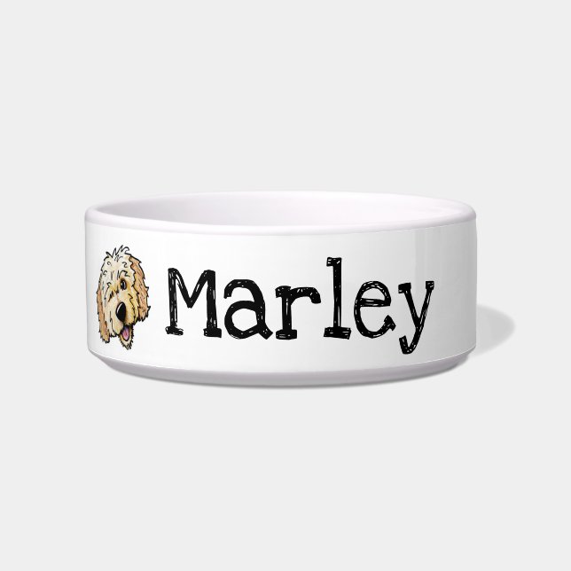 Golden Doodle Dog Bowl Personalised (Front)
