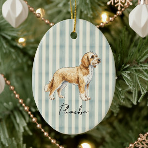 Golden Doodle Dog Christmas Ceramic Tree Decoration