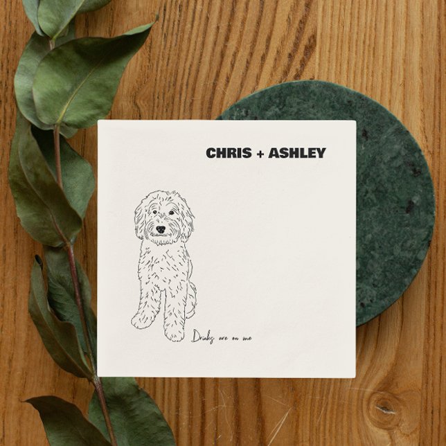 Golden Doodle Dog Cocktail Napkin for wedding (Creator Uploaded)