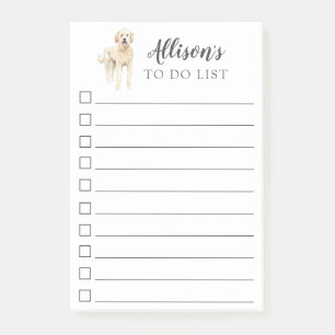 Golden Doodle Dog Personalised To Do List Post-it Notes
