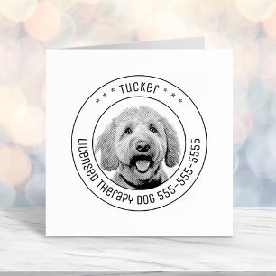 Golden Doodle Dog Pet Photo Round Self-inking Stamp
