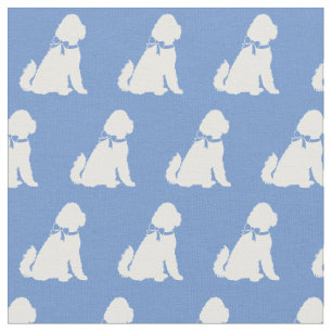 Golden Doodle Dog Silhouette Pet Aussie Light Blue Fabric