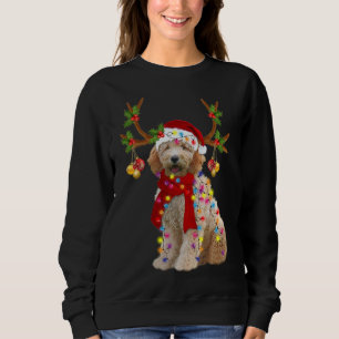 Golden Doodle Gorgeous Reindeer Christmas Tree Lig Sweatshirt