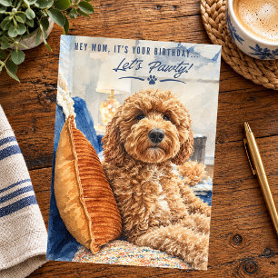 Golden Doodle Happy Birthday Mum Card