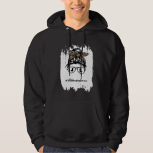Golden doodle mom Bleached Messy Bun Leopard Hoodie