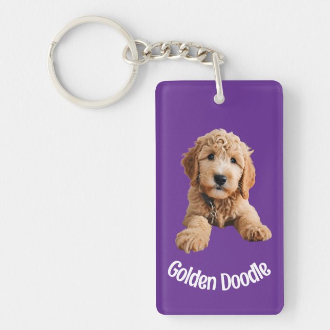 Golden Doodle Puppy Key Ring (Front)