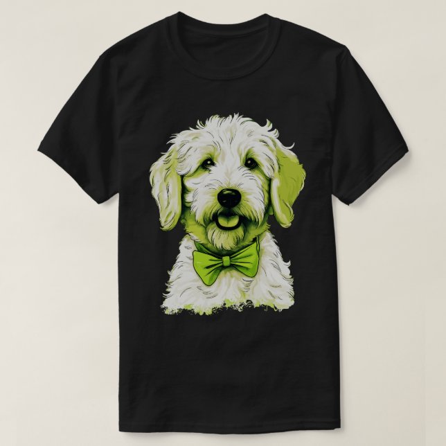 Golden Doodle With Bow Tie T-Shirt (Design Front)