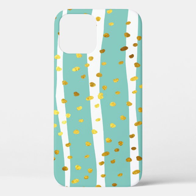 Golden Dots and Stripes: Elegant Pattern Case-Mate iPhone Case (Back)