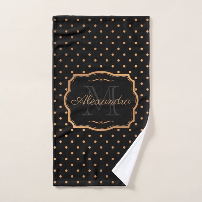 Golden Dots Bath Towel Set (Hand Towel)