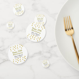 Golden dots glitter happy 20th anniversary wedding confetti