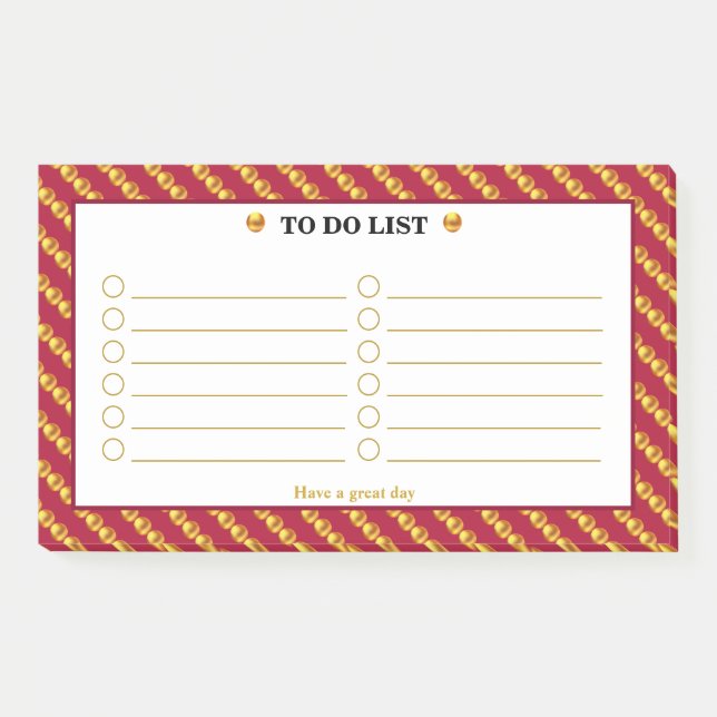 Golden Dots To Do List Post-it Notes (Front)