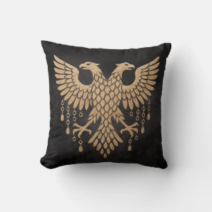 Golden Double-Headed Eagle – Regal Mythic Emblem o Cushion