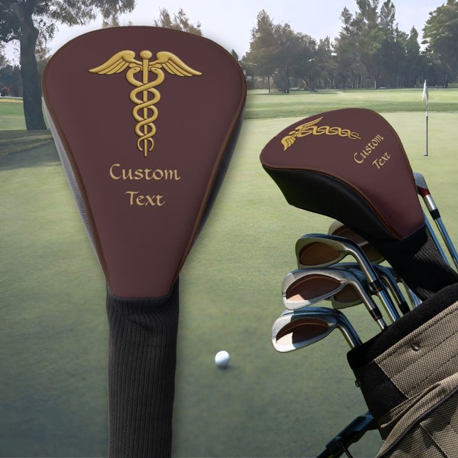 Golden Double Snake Caduceus Golf Head Cover (Creator Uploaded)