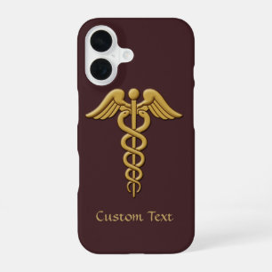 Golden Double Snake Caduceus iPhone 16 Case